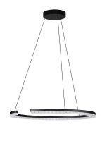 LED H&auml;ngelampe &Oslash; 65 cm dimmbar Schwarz h&ouml;henverstellbar Ring