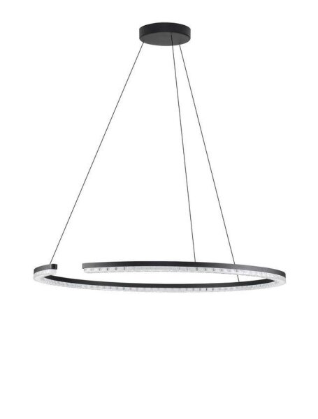 Runde LED Pendelleuchte Ø 85 cm Schwarz dimmbar Ring Modern