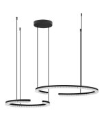 LED H&auml;ngelampe 93 cm breit Schwarz dimmbar h&ouml;henverstellbar