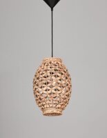 Pendelleuchte E27 24 cm breit Schwarz Braun...