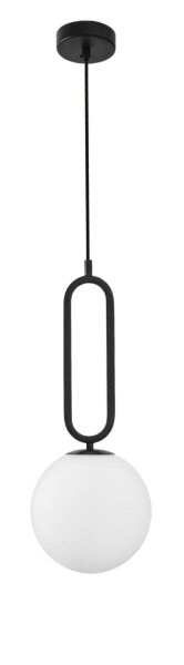 Pendelleuchte rund E27 Ø 20 cm Schwarz Weiß höhenverstellbar