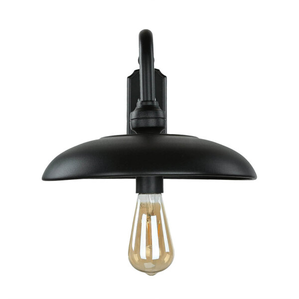 Vintage Wandlampe innen groß T:73cm Schwarz Aluminium
