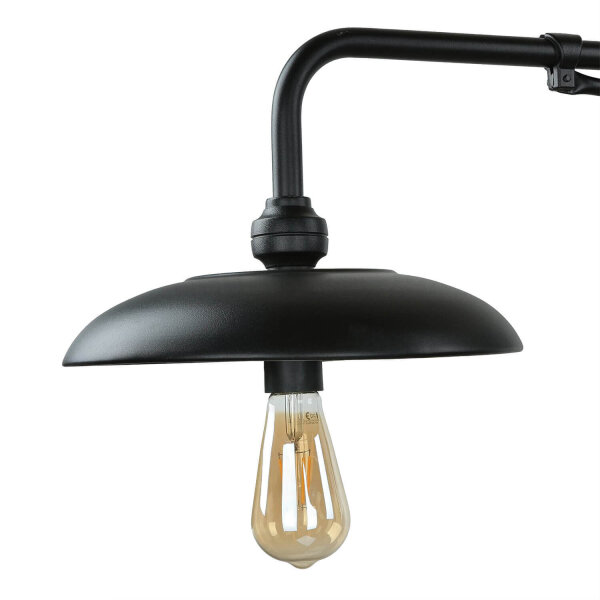 Vintage Wandlampe innen groß T:73cm Schwarz Aluminium