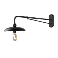 Vintage Wandlampe innen groß T:73cm Schwarz Aluminium
