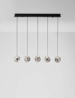 LED Pendelleuchte 84 cm lang Schwarz dimmbar 5 flammig