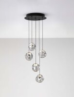 LED Hängelampe Schwarz 30 x 25 cm dimmbar 5 flammig...