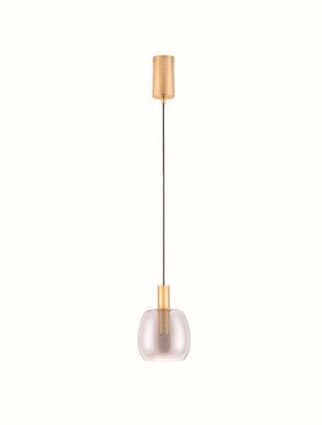 LED Hängeleuchte in Gold Grau Ø 16 cm höhenverstellbar Retro