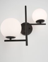 Wandlampe rund G9 35 cm breit Schwarz Weiß Retro...