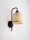 Wandlampe E27 36 cm hoch Schwarz Natur Boho Bambus Metall