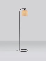 Stehleuchte Boho Schwarz Natur 160 cm E27 Bambus Metall