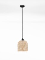 Hängeleuchte Schwarz Natur 23 cm breit E27...