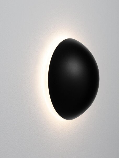 LED Wandlampe rund 12,5 cm breit Schwarz Minimalistisch