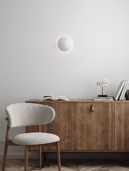 LED Wandleuchte Minimalistisch Weiß 12,5 cm breit rund