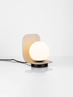 Nachttischlampe rund E14 18 cm Natur Weiß Schwarz...
