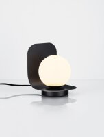 Tischlampe Schwarz Weiß 18 cm E14 Glas Holz Metall...
