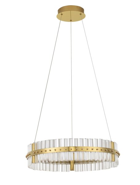 LED Pendelleuchte in Gold Ø 60 cm dimmbar Glas Ring warmweiß