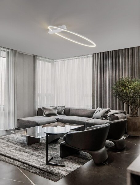 LED Deckenleuchte Weiß 64 x 60 cm dimmbar rund warmweiß