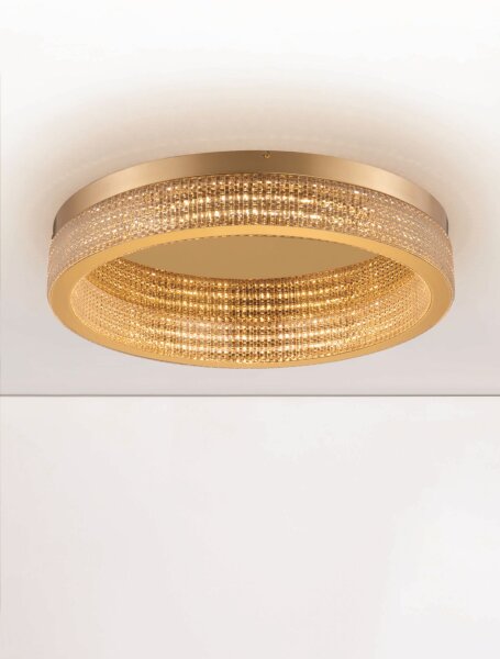 LED Deckenlampe rund Ø 60 cm in Gold dimmbar warmweiß KELLER