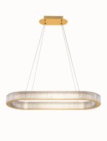 LED H&auml;ngelampe in Gold 90 cm lang dimmbar Ring warmwei&szlig;