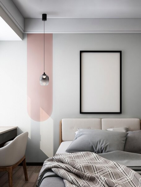 LED Hängelampe Schwarz Grau Ø 10 cm Rauchglas warmweiß