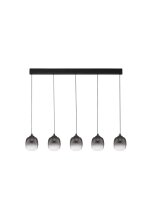 LED H&auml;ngeleuchte Schwarz Grau 102 cm lang dimmbar Rauchglas