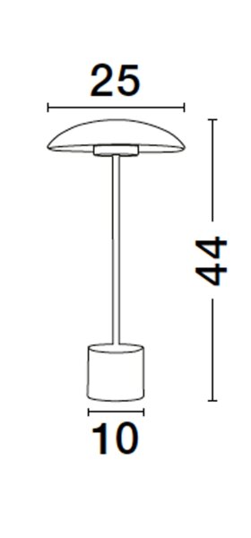 LED Tischlampe 44 cm in Schwarz Gold Metall warmweiß Modern
