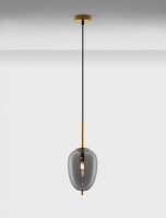Pendelleuchte E27 15,8 cm breit in Gold Grau Retro KENNA