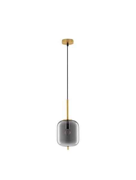Hängelampe Retro in Gold Grau 16,5 cm breit E27 KENNA