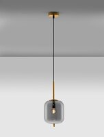 Hängelampe Retro in Gold Grau 16,5 cm breit E27 KENNA