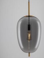 Pendelleuchte Rauchglas Metall E27 in Gold Grau 27 cm breit
