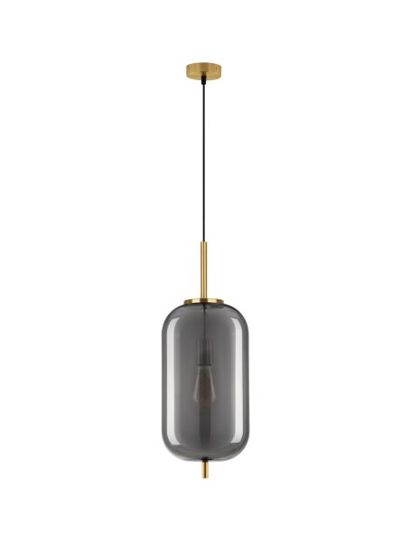 Hängelampe E27 22 cm breit in Gold Grau höhenverstellbar