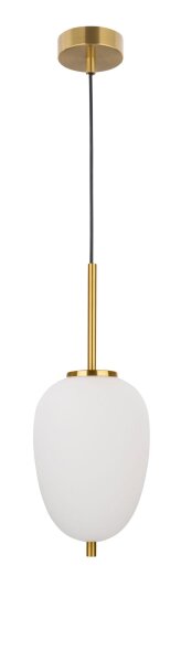 Pendelleuchte in Gold Weiß 15,8 cm breit E14 Retro