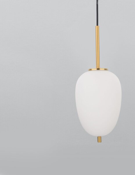 Pendelleuchte in Gold Weiß 15,8 cm breit E14 Retro