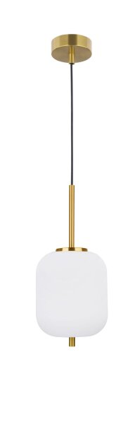 Hängelampe in Gold Weiß 16,5 cm breit E14 höhenverstellbar