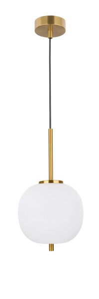 Hängeleuchte Glas Metall E14 in Gold Weiß Ø 18,5 cm Retro