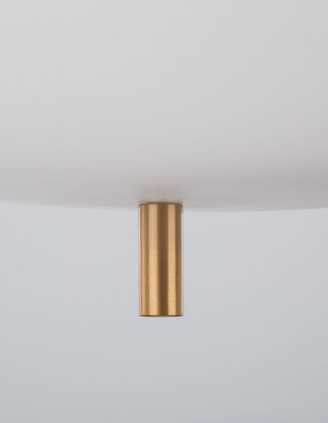 Hängeleuchte Glas Metall E14 in Gold Weiß Ø 18,5 cm Retro