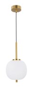 H&auml;ngeleuchte Glas Metall E14 in Gold Wei&szlig; &Oslash; 18,5 cm Retro