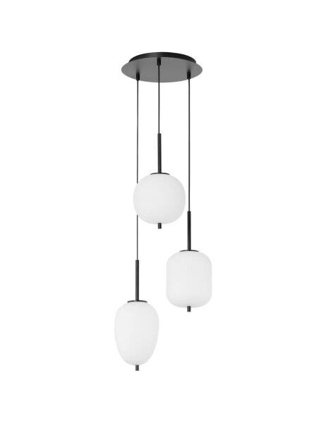 Hängeleuchte 30 cm breit E14 Schwarz Weiß höhenverstellbar