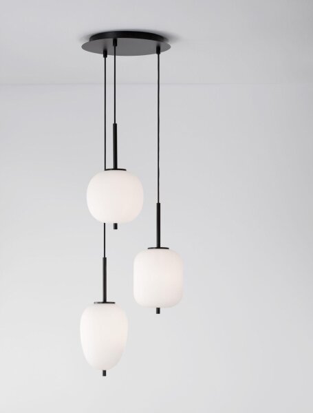 Hängeleuchte 30 cm breit E14 Schwarz Weiß höhenverstellbar