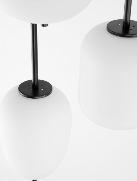 Hängeleuchte 30 cm breit E14 Schwarz Weiß höhenverstellbar