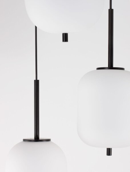 Hängeleuchte 30 cm breit E14 Schwarz Weiß höhenverstellbar
