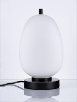 Tischlampe Retro E14 28 cm Schwarz Weiß Glas Metall...