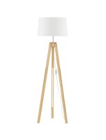Stehlampe Dreibein E27 145 cm Natur Weiß Skandinavisch