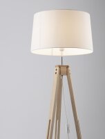 Stehlampe Dreibein E27 145 cm Natur Weiß Skandinavisch