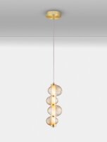 LED Hängelampe in Gold Bernstein 16 cm breit dimmbar...