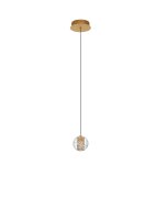 LED Pendelleuchte rund &Oslash; 12 cm in Gold Schwarz warmwei&szlig;