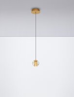 LED Pendelleuchte rund Ø 12 cm in Gold Schwarz...