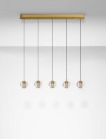 LED Hängelampe in Schwarz Gold 84 cm lang dimmbar...