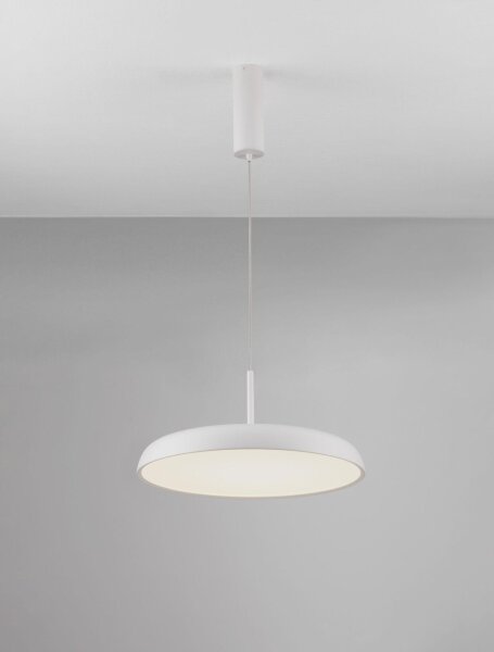 LED Pendelleuchte Ø 45 cm dimmbar Weiß höhenverstellbar
