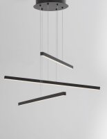 LED Pendelleuchte 55 cm breit Schwarz höhenverstellbar